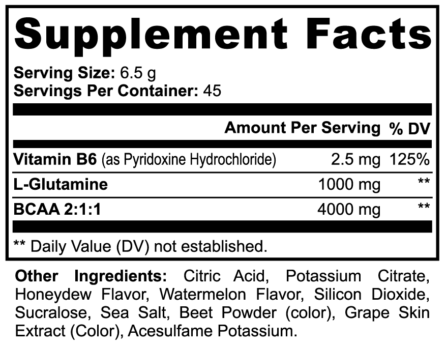 BCAA Post Workout Powder (Honeydew/Watermelon)